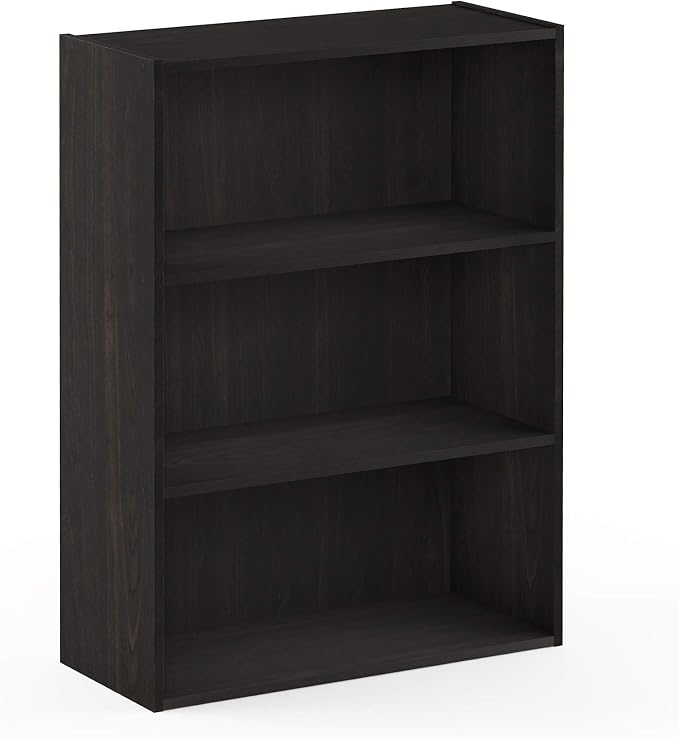 Furinno PASIR Book Shelf, 3-Tier Bookshelf, Storage Shelves Bookcase, 9.7 x 23.7 x 31.5, for Living Room, Bedroom, Home Office, Espresso - Image 7
