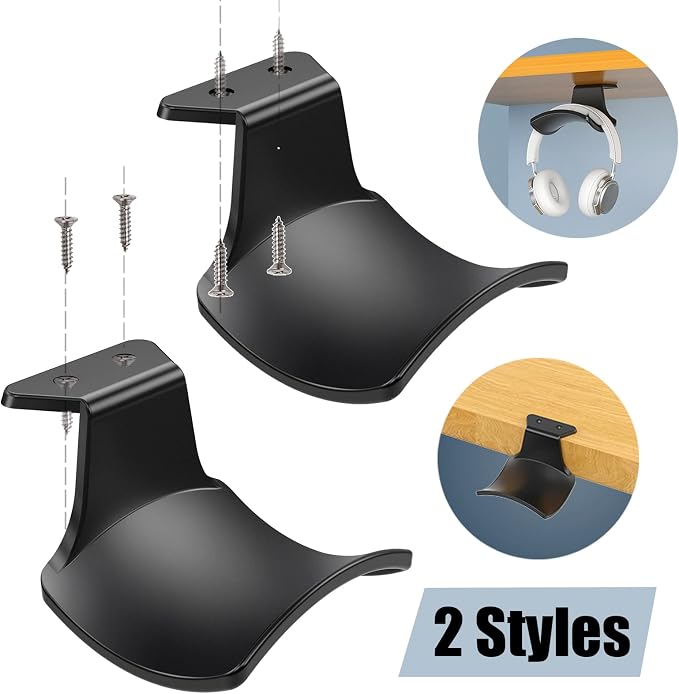 2-Pack Never Fall Headphone Hook Hanger Wall Mount Headset Holder | Stand fixted with screws for airpods max sennheiser sony bose beats akg - Image 3