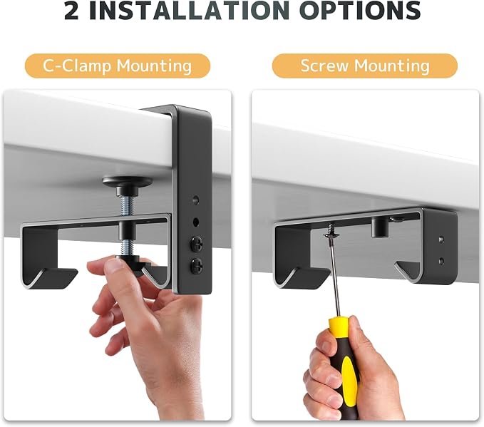 No Drill Under Desk Cable Management Tray - 36" Clamp/Screw Desk Cord Management, Premium Fabric Cable Racyway for Office & Home - Image 4