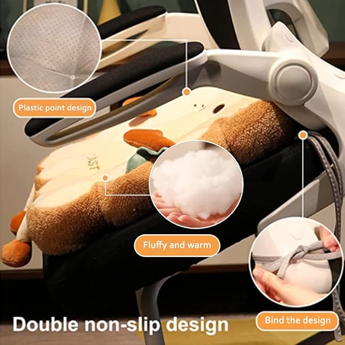 Toast Seat Cushion Bread Pillow with Cute Expression, Kawaii Food Chair Pads for Office Dorm Bedroom,Pillow Cushion Gift for Birthday, Christmas (Square) - Image 5