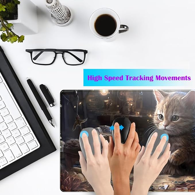 Lotus Cat XL Extended Large Gaming Mouse Pad - Black Magic Mystical Zone Gaming Desk Mat - Computer Laptop Keyboard and Mouse Mat Desktop Protector - 31.5 x 15.8 in - Image 4