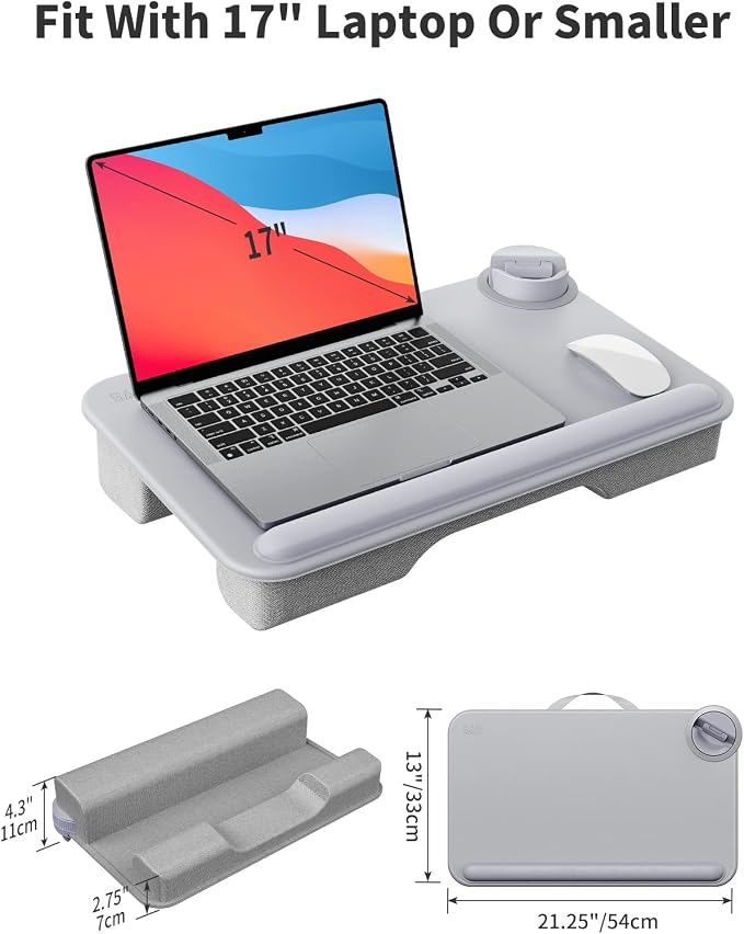 SAIJI Laptop Lap Desk with External Monitor Holder Fits Up to 17" Laptops - Image 6