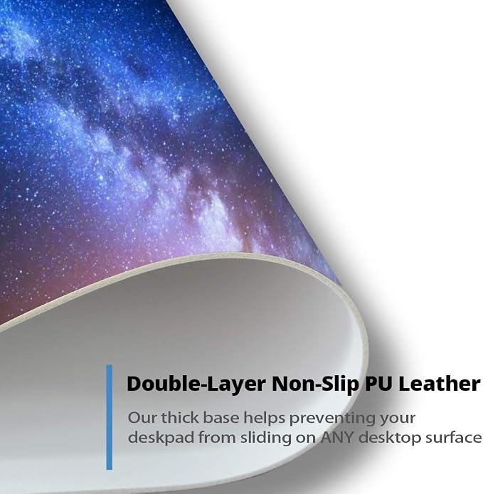 QiyI PU Leather Large Mouse Pad, Office Decor, 31.5" x 15.7", Starry Sky | Desk Décor Accessories, Extended Size, Waterproof & Easy to Clean, Smooth Surface, Non Slip Desk Organization - Image 7