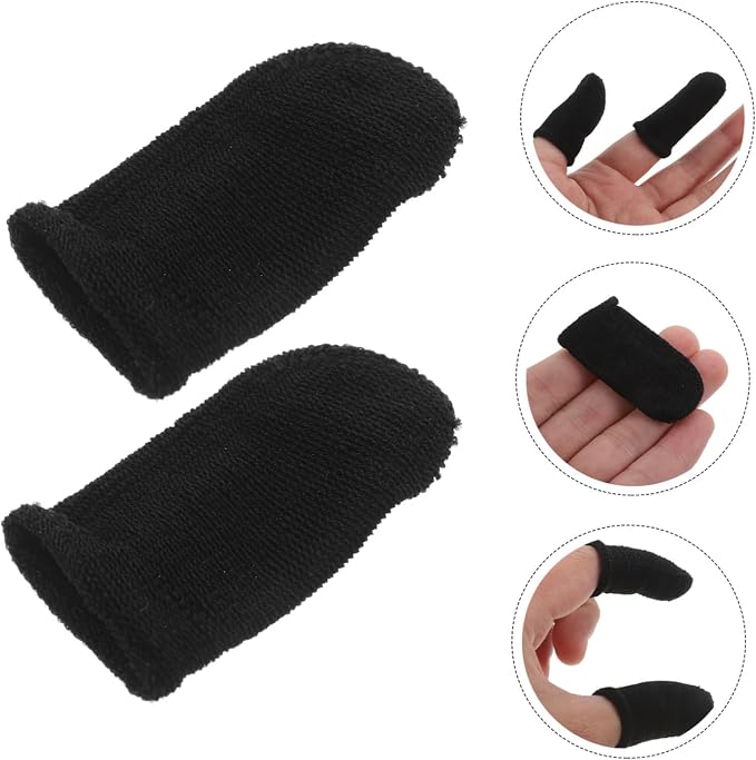 MAGICLULU 10PCS Ultra Thin Breathable Finger Sleeves for Mobile Gaming Sweat-Resistant Gaming Gloves Finger Protectors for Gamers Black Touchscreen - Image 8