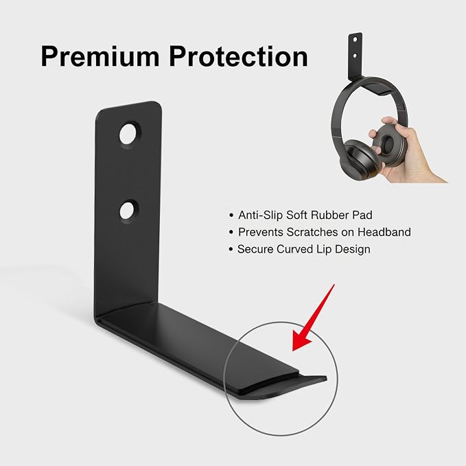 Heavyrain 2PCS Under Desk Headphone Hanger | Storage Hook Metal Desk Edge Hook Hanger with Clamp-On Design (Small) - Image 4