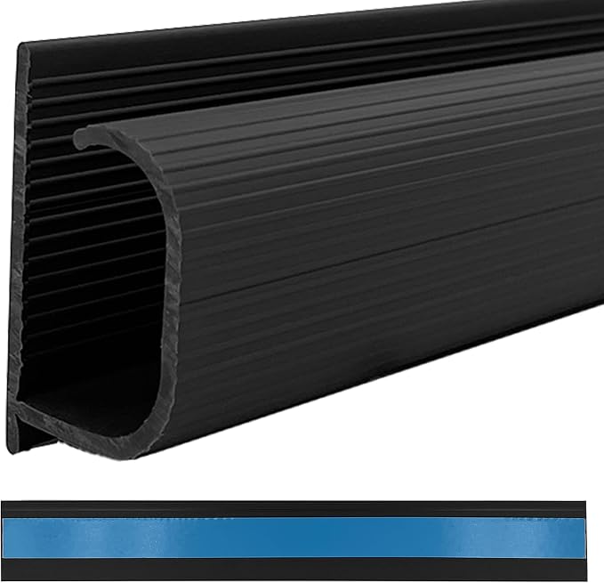 Electriduct Small J Channel Cable Raceway Self Adhesive Desk Cord Organizer and Wire Manager for Computer, Gaming and Entertainment Centers Kit - Black - (4) x 12" Piece Kit by Electriduct