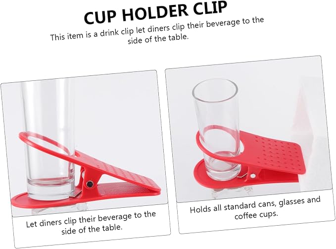 STOBAZA 3pcs Plastic Clip Table Cup Holder Clamp Random Drink Holder for Office Home Restaurant Fits Standard Cups and Cans - Image 8