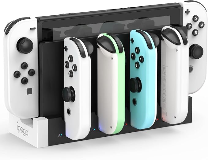 Switch 1 &OLED Controller Charger Dock, FYOUNG Charging Dock for Switch OLED, 4 in 1 Portable Fast Charger Staion for JoyCon Accessories with USB Type-C Cord by FYOUNG