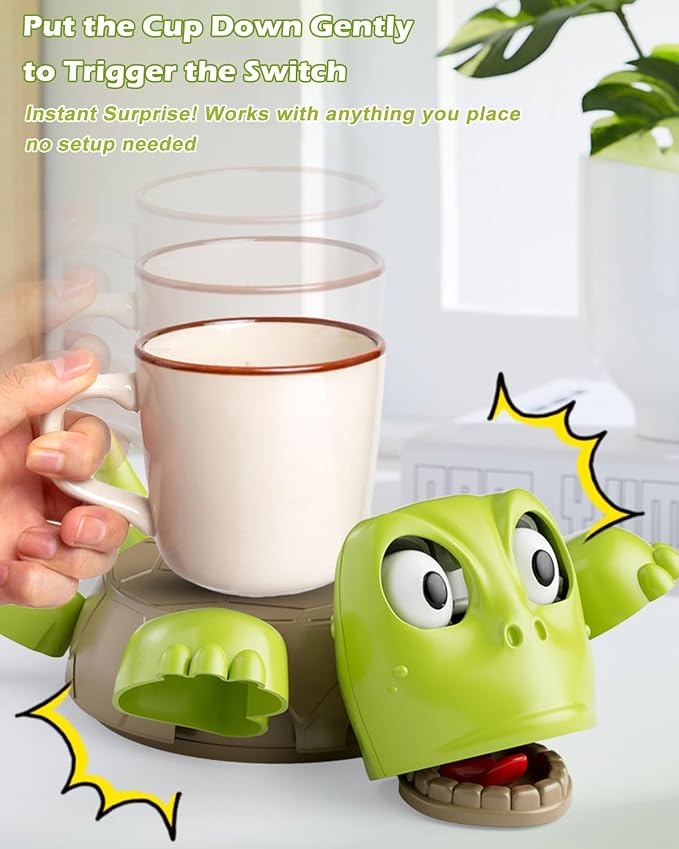 3D Printed Funny Turtle Coaster with Interactive Expression, Cup Holder - Image 2
