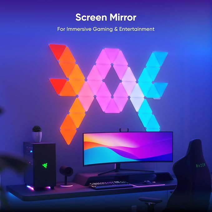 Nanoleaf Shapes Triangle Lights, Smart RGBW LED Wall Light Panels, 7PK - Image 4