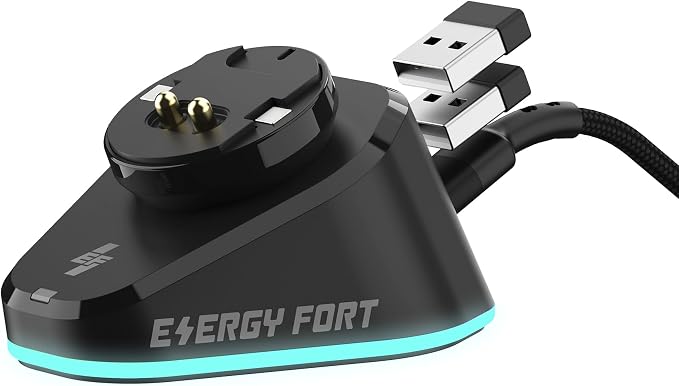 MOSHOU Charging Dock for Logitech Mouse G PRO X Superlight 2/1,G PRO X2 SUPERSTRIKE,G502/G502 X Lightspeed,G502 X Plus,G703/G903 Lightspeed,RGB Light,Computer Mice Powerplay Charging System(Black) by MOSHOU