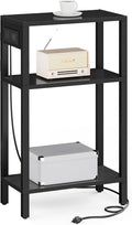 TUTOTAK Narrow Side Table, 3-Tier Small End Table with Charging Station by ChoosetutotakFurnitureBuildYourCozyHome