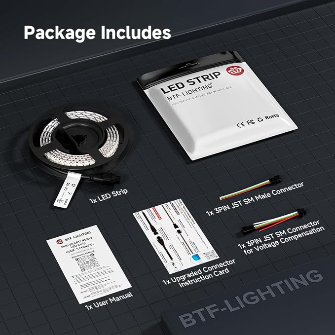BTF-LIGHTING RGB+Cool White SK6812 LED Strip 3.28FT 144LED IP30 DC12V - Image 9