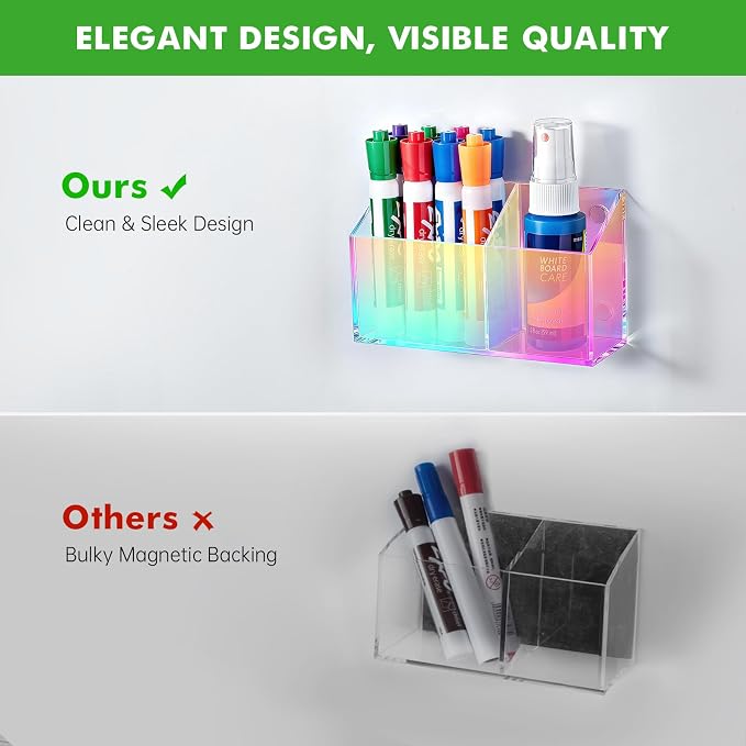 Acrylic Magnetic Pen Holder for Whiteboard,Fridge, School Supplies - Image 3