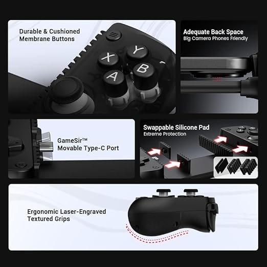 GameSir X5 Lite Mobile Gaming Controller for Android & iPhone 15/16 Series (USB-C), Hall Effect Joystick, Lightweight Ergonomic Phone Controller- Play Genshin Impact & Zenless Zone Zero (Renewed) - Image 5