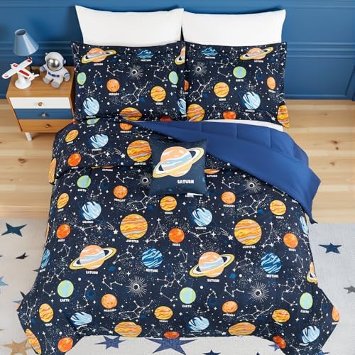 Boys Full Size Bedding Set -4 Pieces Space Bedding Full Size Comforter Sets - Image 4