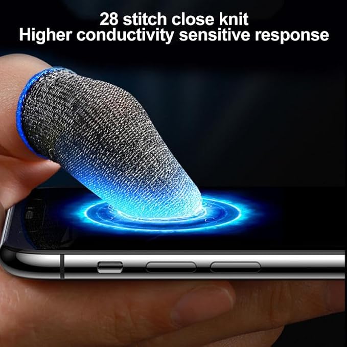 Mobile Game Finger Sleeves, Sweat-proof Fingertip Covers - 10 Finger Touchscreen Control, Seamless Thumb, 1 Pair Glove (10 Fingers) - Image 6
