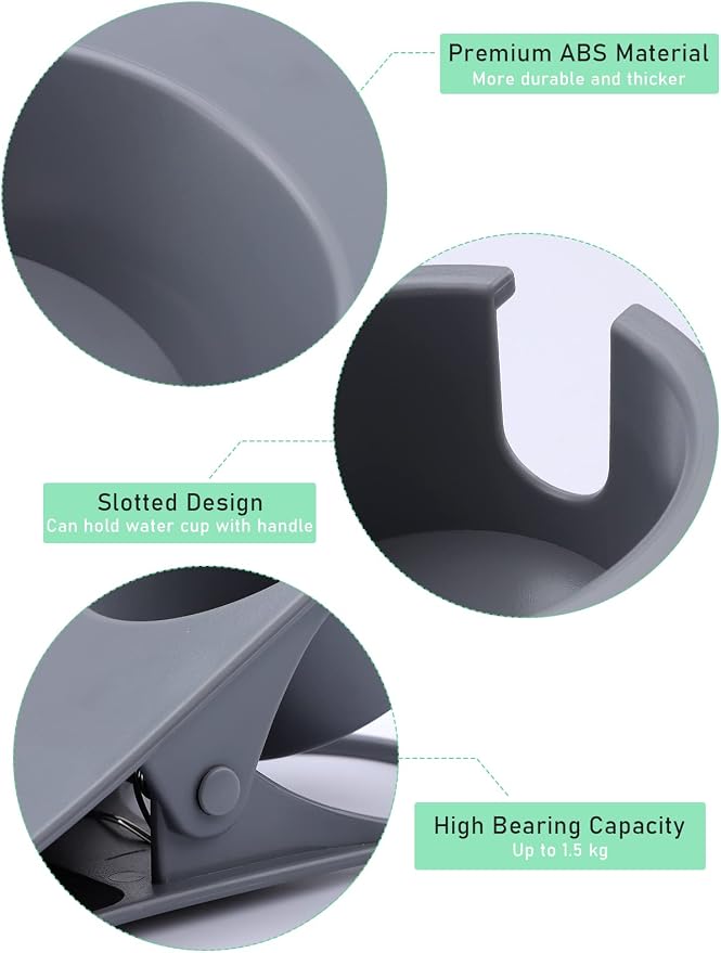 1PCS Clip on Drink Holder for Beach Chair, Desk Cup Holder with Groove - Image 3