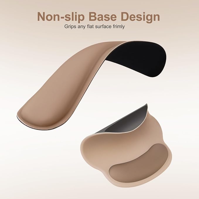 MOSISO Wrist Rest Support for Mouse Pad&Keyboard Set, Mocha - Image 4