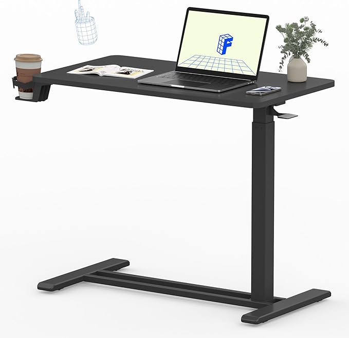 FLEXISPOT 28" Mobile Standing Desk Pneumatic Lift Computer Workstations by Unknown