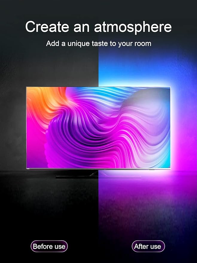 KANTUTOE LED Lights for TV, 16.4ft LED Lights for 45-75 Inch TVs, RGB TV Backlight Behind, Music Sync Bluetooth APP & Remote Control Strip Lights USB Powered for Bedroom, Gaming, Home Décor - Image 4