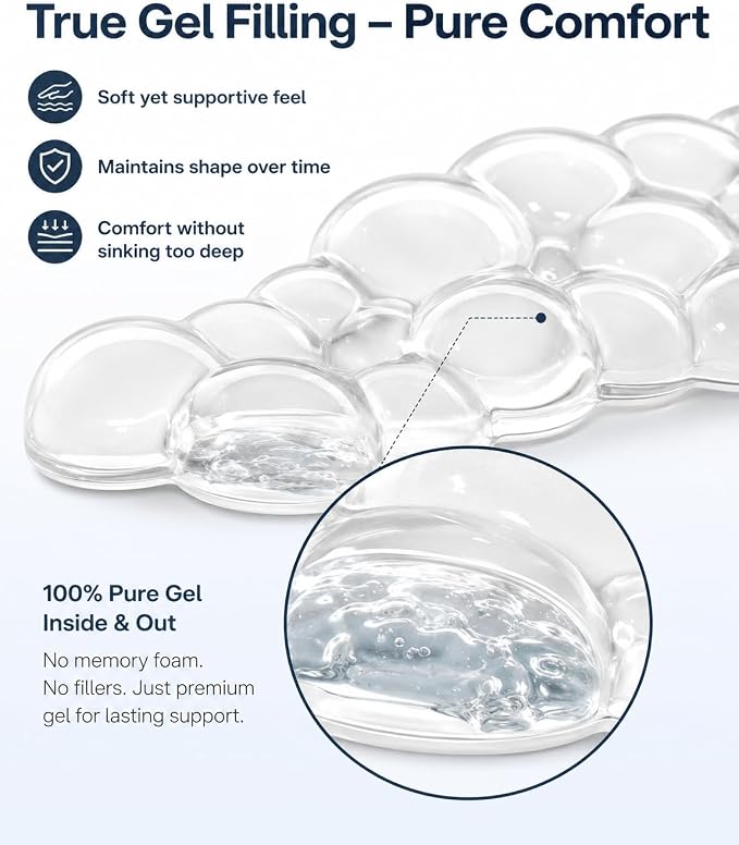eulps Ergonomic Gel Keyboard Wrist Rest Set, Soft Gel Palm Rest for Keyboard and Mouse, Clear Wrist Support Pad for Typing and Gaming Pain Relief, Non-Slip Base for Computer Laptop (Cloud) - Image 3