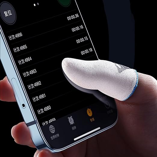 2Pcs Breathable Gaming Finger Sleeves Game Gloves Anti-Sweat Thumb Finger Cots Fingertip Cover for Mobile Games/COD / / ROS Gaming Sleeves Cots for Mobile Games Sensitive Touch Feel - Image 9