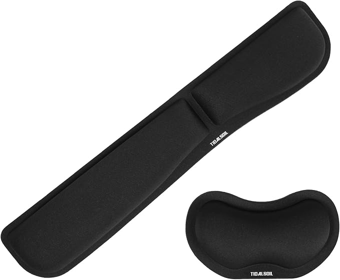 TIDALSOIL 2-Piece Keyboard and Mouse Wrist Rest Pad Set, Black by TIDALSOIL