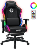 HOFFREE RGB Gaming Chair for Kids LED Computer Chair 155°Recliner-Black | PC Game Chair with Lights Gamer Chair for Boys Teens 8-15 Video Game Chairs with Footrest and Lumbar Support Racing Style by HOFFREEOfficial