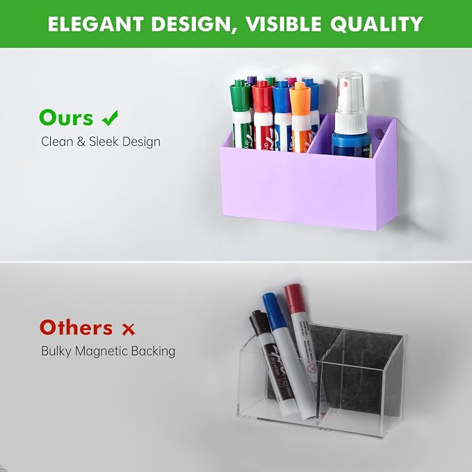 Acrylic Magnetic Pen Holder for Whiteboard,Fridge, School Supplies - Image 3