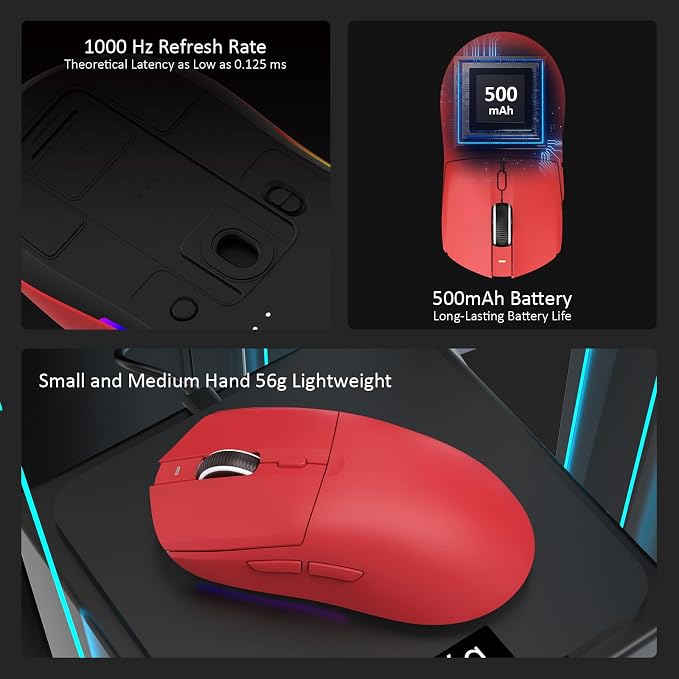 AJ139 V2 MC Wireless Gaming Mouse 2.4G Wired/Bluetooth | RGB Magnetic Charging Dock | Lightweight Design | 12K DPI | 500mAh Battery | PAW3311 Sensor | 5 Programmable Buttons, Compatible with PC/Mac - Image 3