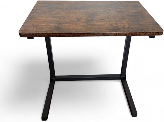 Height Adjustable C-Shaped Sofa Side Table, Laptop Table for Couch & Bed, Rustic Brown - Image 5