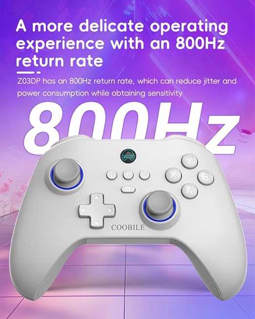 COOBILE Wireless Gaming Controller, Bluetooth Gamepad with Hall Joystick, hall trigger, Macro Back Key, no blind zones, support six-axis somatosensory,for iOS, Android, PC, Switch, Steam (white) - Image 4