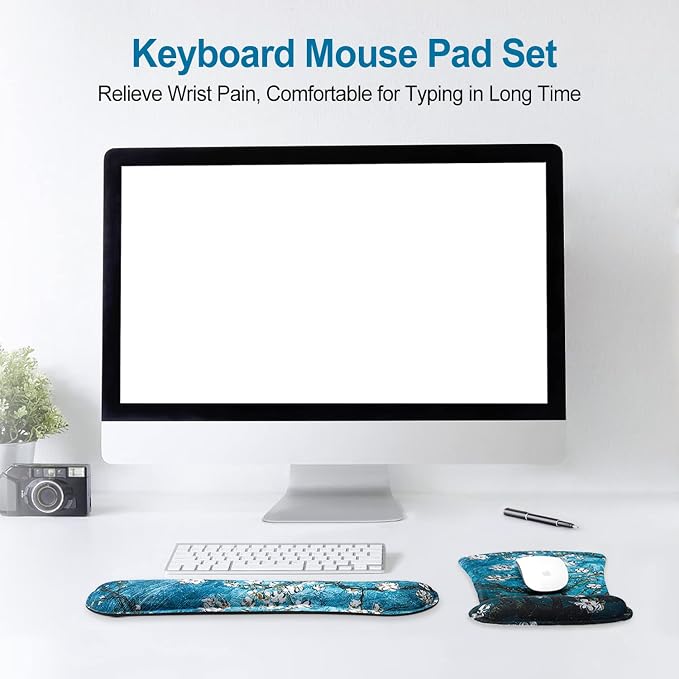 ToLuLu Keyboard Wrist Rest Pad Ergonomic Mouse Pad Set, Gel Mousepad for PC - Image 2