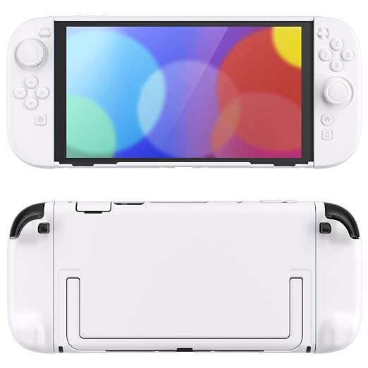 PlayVital Protective Case for Nintendo Switch 2 - Cute Dockable Hard Case Shell for Switch 2 with Thumb Grip & Sticker & Button Caps, Anti-Scratch & Shockproof Cover Skin - White by PlayVital