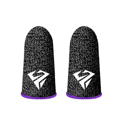 2Pcs Breathable Gaming Finger Sleeves Game Gloves Anti-Sweat Thumb Finger Cots Fingertip Cover for Mobile Games/COD / / ROS Gaming Sleeves Cots for Mobile Games Sensitive Touch Feel by Unknown