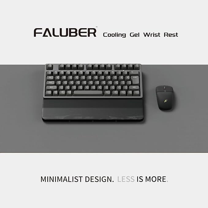 Faluber Wooden Wrist Rest Black Lacquered,12-inch Length and 20mm Thickness for Compact Keyboard, Ergonomic Design Palm Rest for Mechanical Keyboard,Stain Resistant (Compact-300mm, Black Lacquered) - Image 2