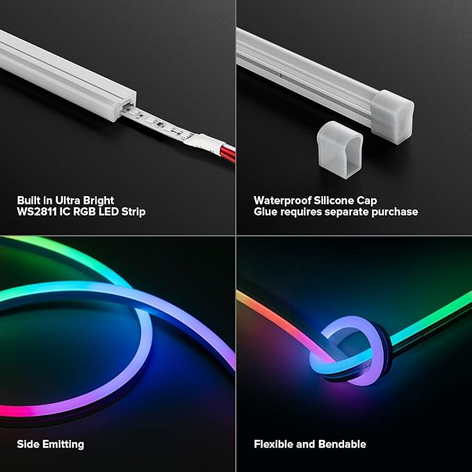 BTF-LIGHTING WS2811 IC RGB Chasing Color Neon Light 16.4FT DC24V 90IC T0817 - Image 4