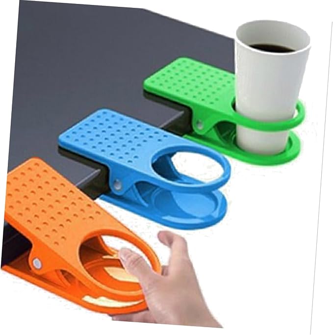 STOBAZA 2pcs Table Cup Clip Random Color Clamp for Office and Home Use Holds Standard Cans Glasses and Cups Plastic and Construction for Restaurants and Dining Tables - Image 3
