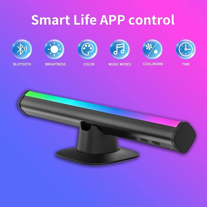 Smart LED Light Bar, Gaming Lights Ambient Lighting with Scene Modes and Music Modes, Bluetooth Color Light Bars for Gaming Setup, Entertainment, PC, TV, Room Decoration - Image 3