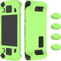 Case for Valve Steam Deck Handheld Console,BOVUGAC Soft Silicone with Two Sets of keycaps,Anti-Fall Shockproof Protective Kids Friendly for Steam Deck Gaming Console Accessories(Green) by Unknown