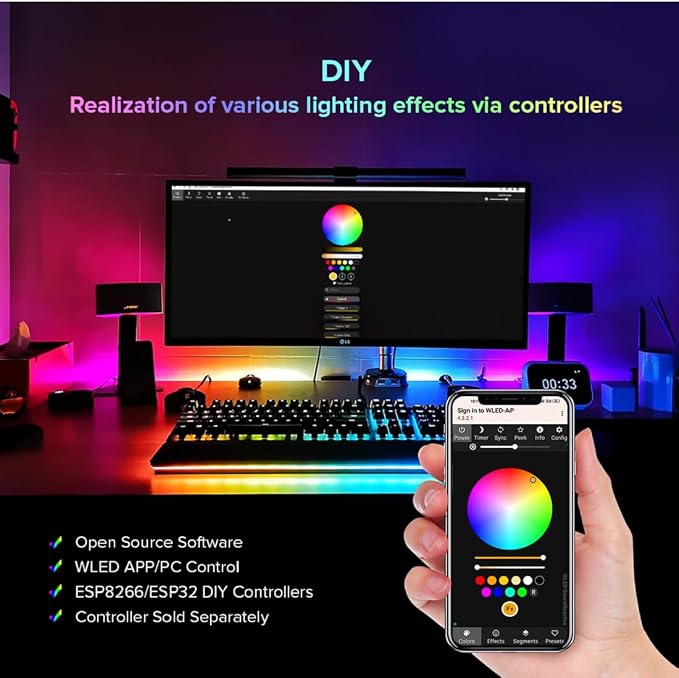 BTF-LIGHTING WS2811 Addressable RGB LED Strip 16.4FT 150LED DC12V IP65 - Image 8