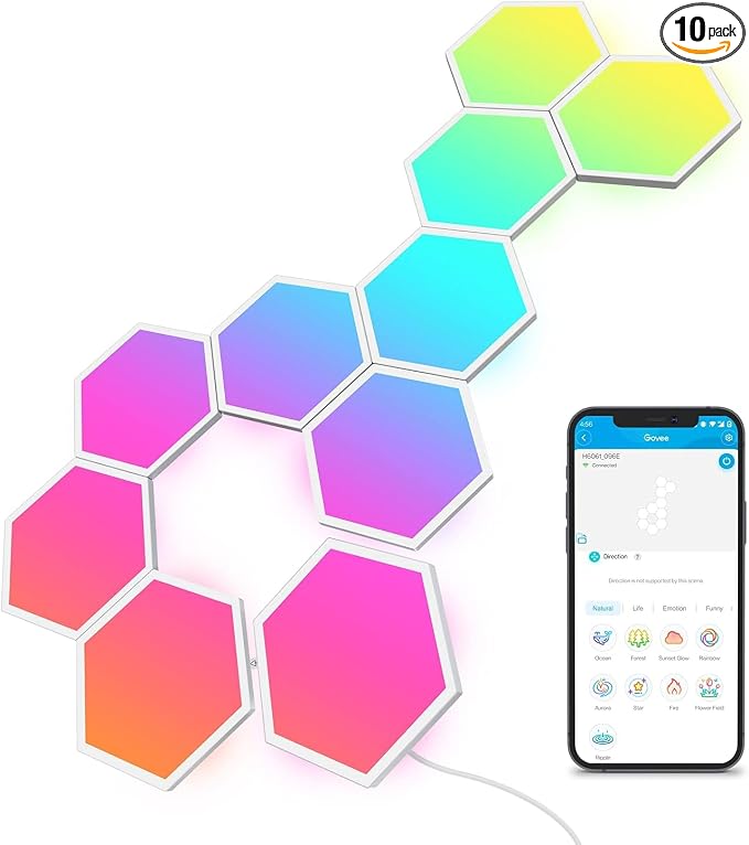 Govee Glide Hexa Light Panels, RGBIC Hexagon LED Wall Lights by Unknown