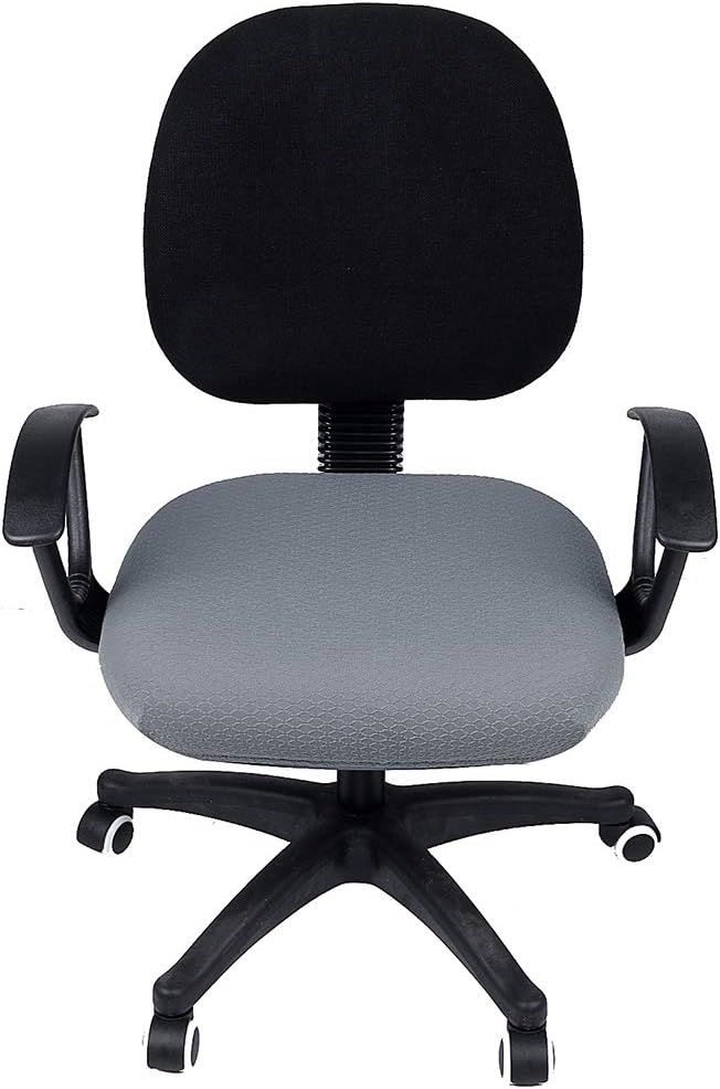 Smiry Office Computer Chair Seat Covers for Desk, Anti-dust Protector | Stretch Jacquard Removable Washable Desk Chair Seat Cushion Protectors, Grey - Image 3