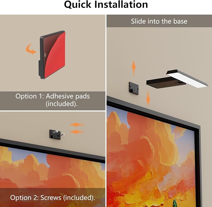 Kitloo Picture Lights for Wall, 6000mAh Rechargeable Battery Powered, Remote Control Wall Sconces with 3 Colors & Dimmable, LED Art Lights for Paintings, Gallery, Dartboard - Image 8