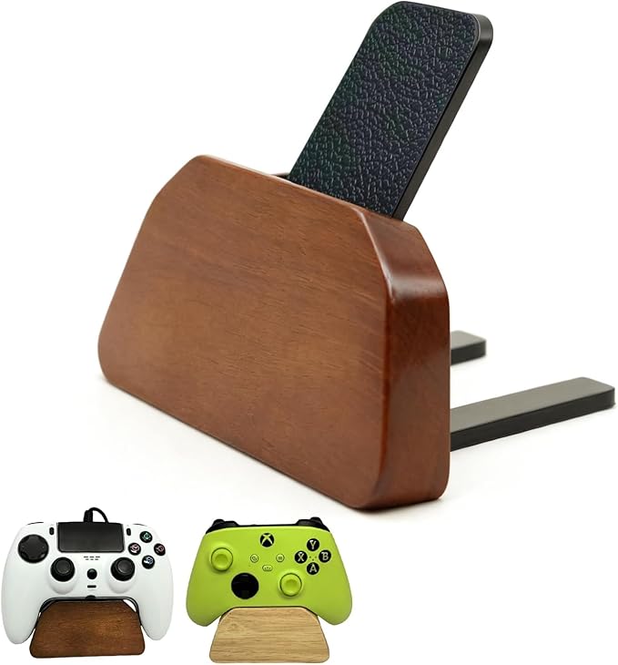 Solid Wood Gamepad Stand, Controller Holder for PS4 PS5 Xbox | This holder tidies gaming desk, fits most controllers, nice decor, ideal gift for father, son & boyfriend by Unknown