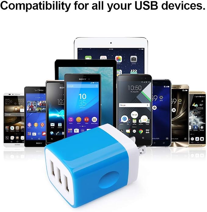 Wall Charger Adapter, USB Cubes,3Pack Universal Travel 3.1A Muti Port Plug - Image 7