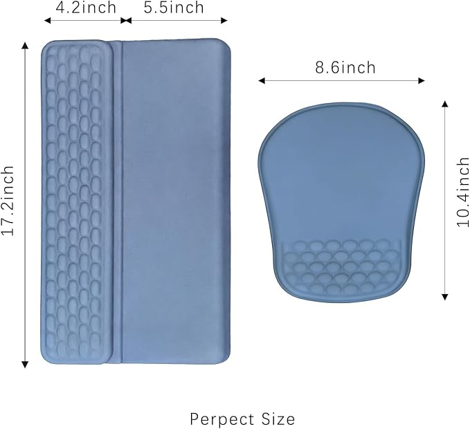 Keyboard Wrist Rest -Ergonomic Keyboard Stand with Wrist Rest- with Carpal Tunnel Pain Relief Massage Bumps and Full Memory Gel Design - Ideal Frequent Computer (Grey) - Image 2