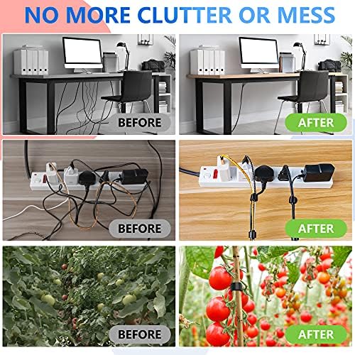 120 PCS 5/6/8 Inch Reusable Cable Ties for Cords – Data Cable Organizer Ties – Cord Wraps for Charging Cords – Electrical Wire Straps, Black - Image 6