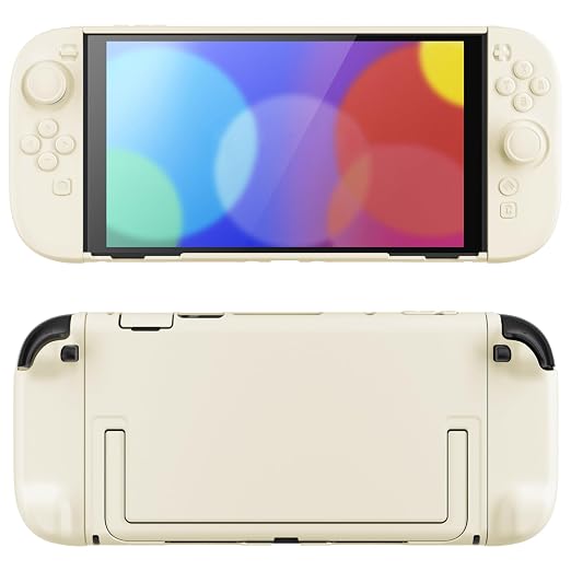 PlayVital Protective Case for Nintendo Switch 2 - Cute Dockable Hard Case Shell for Switch 2 with Thumb Grip & Sticker & Button Caps, Anti-Scratch & Shockproof Cover Skin - Antique Yellow by PlayVital